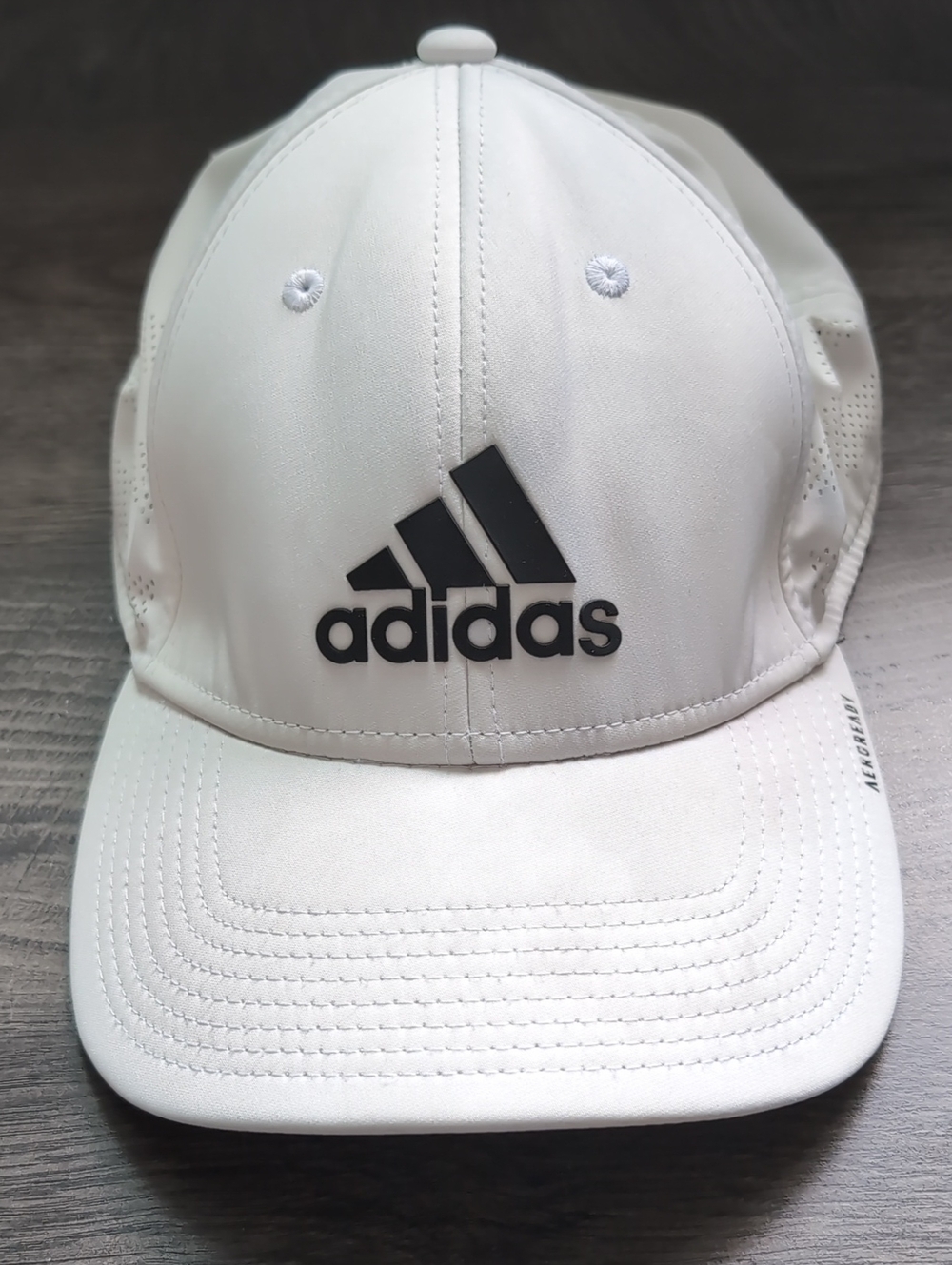 adidas Kids White Hat with Black Logo